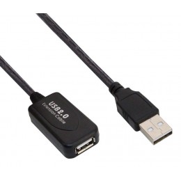 POWERTECH καλώδιο USB αρσενικό σε θηλυκό με ενισχυτή CAB-U056 25m, μαύρο
