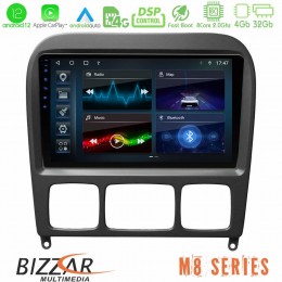 Bizzar m8 Series Mercedes s Class 1999-2004 (W220) 8core Android12 4+32gb Navigation Multimedia Tablet 9″ u-m8-Mb0765b