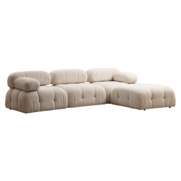 Πολυμορφικός καναπές Divine με ύφασμα σε χρώμα κρεμ 288/190x75εκ