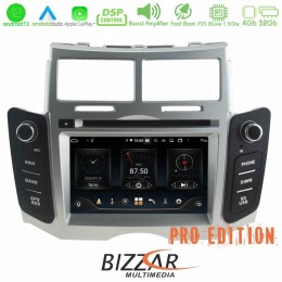 Bizzar oem Toyota Yaris 2006-2011 8core Android12 4+32gb Navigation Multimedia (Ασημί Χρώμα) u-px5-Ty47sl