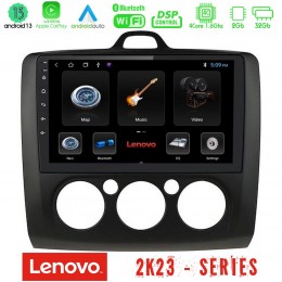 Lenovo car pad Ford Focus Manual ac 4core Android 13 2+32gb Navigation Multimedia 9 (Μαύρο Χρώμα) u-len-Fd0041mb