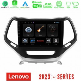 Lenovo car pad Jeep Cherokee 2014-2019 4core Android 13 2+32gb Navigation Multimedia Tablet 9 (Ασημί Χρώμα) u-len-Jp0077s