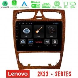 Lenovo car pad Mercedes c Class (W203) 4core Android 13 2+32gb Navigation Multimedia 9 (Wooden Style) u-len-Mb0925w