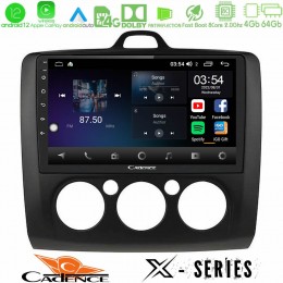 Cadence x Series Ford Focus Manual ac 8core Android12 4+64gb Navigation Multimedia 9 (Μαύρο Χρώμα) u-x-Fd0041mb