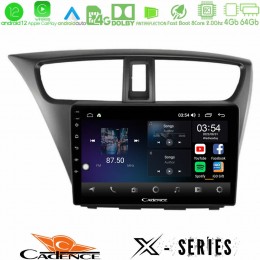 Cadence x Series Honda Civic Hatchback 2012-2015 8core Android12 4+64gb Navigation Multimedia Tablet 9 u-x-Hd0941
