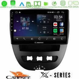 Cadence x Series Toyota Aygo/citroen C1/peugeot 107 8core Android12 4+64gb Navigation Multimedia Tablet 10 u-x-Ty0866