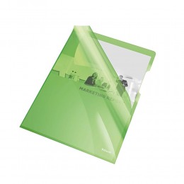 Ζελατίνες ESSELTE L Πλαστικές για Έγγραφα Τύπου "Γ" A4 25τμχ Πράσινο (ESS548300)
