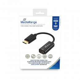 Καλώδιο MediaRange HDMI High Speed to DisplayPort converter, gold-plated, HDMI socket/DP plug, 10 Gbit/s data transfer rate, 15cm, black (MRCS175)
