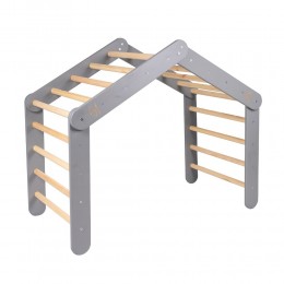 MeowBaby Wooden Large Pikler 112x61x94 for Children Climbing Triangle for Kids, Gray  (DD002IE) (MEBDD002IE)
