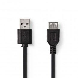 Nedis USB 3.0 Cable A Male - USB A Female 3.0 m Black (CCGT60010BK30) (NEDCCGT60010BK30)