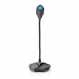 Nedis Desktop Gaming Microphone USB Black/Blue με Σύνδεση USB (GMICGU100BK) (NEDGMICGU100BK)