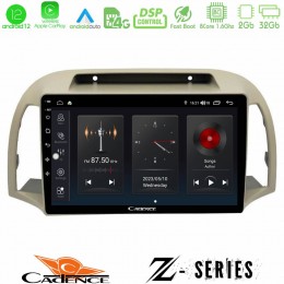 Cadence z Series Nissan Micra k12 2002-2010 8core Android12 2+32gb Navigation Multimedia Tablet 9 u-z-Ns0012