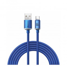 Baseus Crystal Shine Braided USB 2.0 Cable USB-C male - USB-A male Μπλε 2m (CAJY000503) (BASCAJY000503)