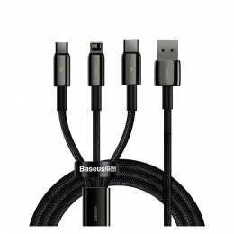 Baseus Tungsten Gold Braided USB to Type-C / Lightning / micro USB Cable 3.5A Μαύρο 1.5m (CAMLTWJ-01) (BASCAMLTWJ01)