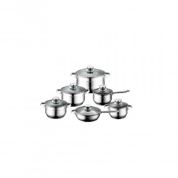 Royalty Line Cookware Set of Stainless Steel Silver 12pcs (1231) (ROY1231)