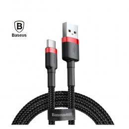 Baseus Cafule Braided USB 2.0 Cable USB-C male - USB-A male Black/Red 3m (CATKLF-U91) (BASCATKLF-U91)