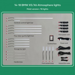 DIQ AMBIENT BMW X5 F15 (Digital iQ Ambient Light BMW X5 F15 / X6 F16 mod. 2014-2018, 18 Lights, 11 Colors)