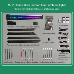 Digital iQ Ambient Light Honda Civic mod. 2016>, 21 Lights