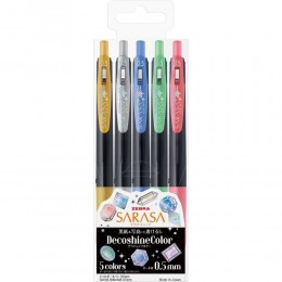 Zebra Sarasa Clip 0.5 Deco Color 5 Color Pen Set (ZB-37860) (ZEB37860)