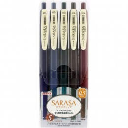 Zebra Sarasa Clip 0.5 Vintage Color 5 Color Pen Set (ZB-69420) (ZEB69420)