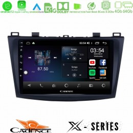 Cadence x Series Mazda 3 2009-2014 8core Android12 4+64gb Navigation Multimedia Tablet 9 u-x-Mz0228