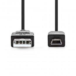 Nedis USB Cable 2.0 USB-A Male to USB Mini-B 5 pin Male 1.00 m Black (CCGL60300BK10) (NEDCCGL60300BK10)