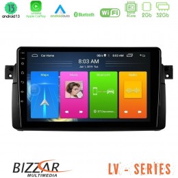 Bizzar lv Series bmw e46 4core Android 13 2+32gb Navigation Multimedia Tablet 9 u-lv-Bm0603