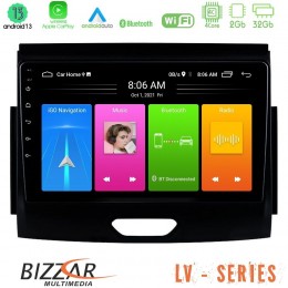 Bizzar lv Series Ford Ranger 2017-2022 4core Android 13 2+32gb Navigation Multimedia Tablet 9 u-lv-Fd0496