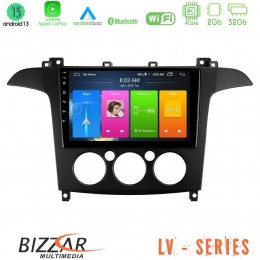 Bizzar lv Series Ford s-max 2006-2008 (Manual A/c) 4core Android 13 2+32gb Navigation Multimedia Tablet 9 u-lv-Fd408