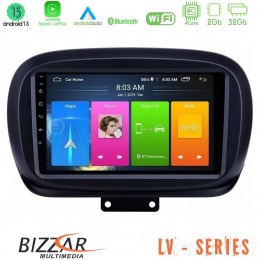 Bizzar lv Series Fiat 500x 4core Android 13 2+32gb Navigation Multimedia Tablet 9 u-lv-Ft230