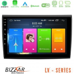 Bizzar lv Series Fiat Bravo 4core Android 13 2+32gb Navigation Multimedia Tablet 9 u-lv-Ft724