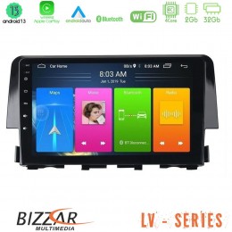 Bizzar lv Series Honda Civic 2016-2020 4core Android 13 2+32gb Navigation Multimedia Tablet 9 u-lv-Hd0058