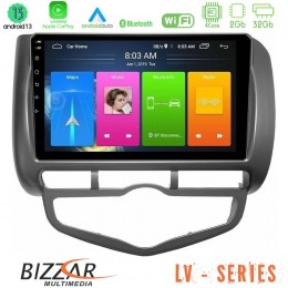Bizzar lv Series Honda Jazz 2002-2008 (Auto A/c) 4core Android 13 2+32gb Navigation Multimedia Tablet 9 u-lv-Hd101n