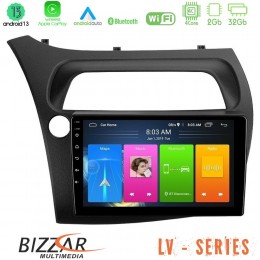 Bizzar lv Series Honda Civic 4core Android 13 2+32gb Navigation Multimedia Tablet 9 u-lv-Hd107n