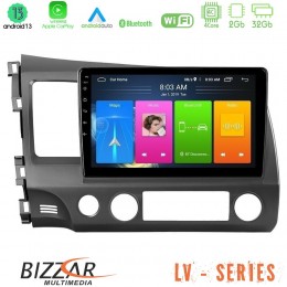 Bizzar lv Series Honda Civic 2006-2011 4core Android 13 2+32gb Navigation Multimedia Tablet 9 u-lv-Hd908