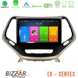 Bizzar lv Series Jeep Cherokee 2014-2019 4core Android 13 2+32gb Navigation Multimedia Tablet 9 u-lv-Jp0077
