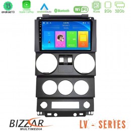 Bizzar lv Series Jeep Wrangler 2door 2008-2010 4core Android 13 2+32gb Navigation Multimedia Tablet 9 u-lv-Jp022n