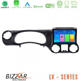 Bizzar lv Series Jeep Wrangler 2011-2014 4core Android 13 2+32gb Navigation Multimedia Tablet 9 u-lv-Jp0787