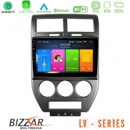 Bizzar lv Series Jeep Compass/patriot 2007-2008 4core Android 13 2+32gb Navigation Multimedia Tablet 10 u-lv-Jp1023