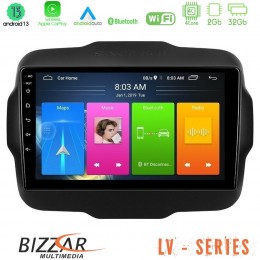 Bizzar lv Series Jeep Renegade 2015-2019 4core Android 13 2+32gb Navigation Multimedia Tablet 9 u-lv-Jp134