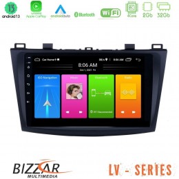 Bizzar lv Series Mazda 3 2009-2014 4core Android 13 2+32gb Navigation Multimedia Tablet 9 u-lv-Mz0228