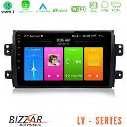Bizzar lv Series Suzuki sx4 2006-2014 Fiat Sedici 2006-2014 4core Android 13 2+32gb Navigation Multimedia Tablet 9 u-lv-Sz0649