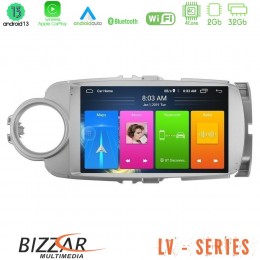 Bizzar lv Series Toyota Yaris 4core Android 13 2+32gb Navigation Multimedia Tablet 9 u-lv-Ty1777