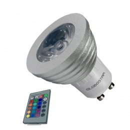 Λάμπα LED Σποτ GU10 5W 230V 325lm 35° με Ασύρματο Χειριστήριο RGB GloboStar 88965