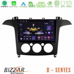 Bizzar d Series Ford s-max 2006-2008 (Manual A/c) 8core Android13 2+32gb Navigation Multimedia Tablet 9 u-d-Fd408