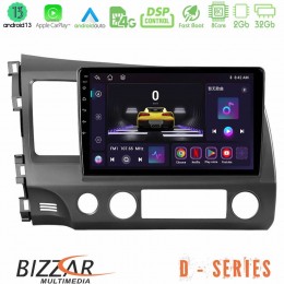 Bizzar d Series Honda Civic 2006-2011 8core Android13 2+32gb Navigation Multimedia Tablet 9 u-d-Hd908