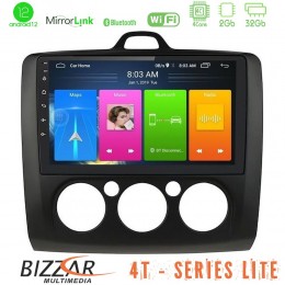 Bizzar 4t Series Ford Focus Manual ac 4core Android12 2+32gb Navigation Multimedia Tablet 9 (Μαύρο Χρώμα) u-lvb-Fd0041mb