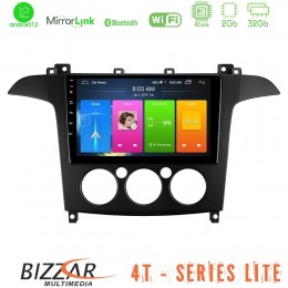 Bizzar 4t Series Ford s-max 2006-2008 (Manual A/c) 4core Android12 2+32gb Navigation Multimedia Tablet 9 u-lvb-Fd408