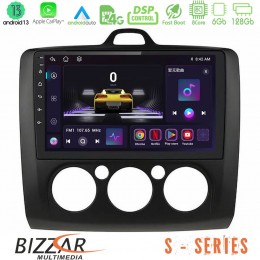 Bizzar s Series Ford Focus Manual ac 8core Android13 6+128gb Navigation Multimedia Tablet 9 (Μαύρο Χρώμα) u-s-Fd0041mb