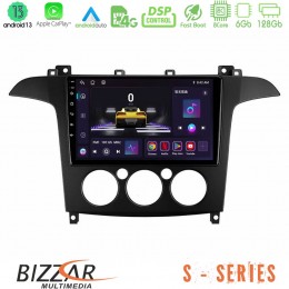 Bizzar s Series Ford s-max 2006-2008 (Manual A/c) 8core Android13 6+128gb Navigation Multimedia Tablet 9 u-s-Fd408